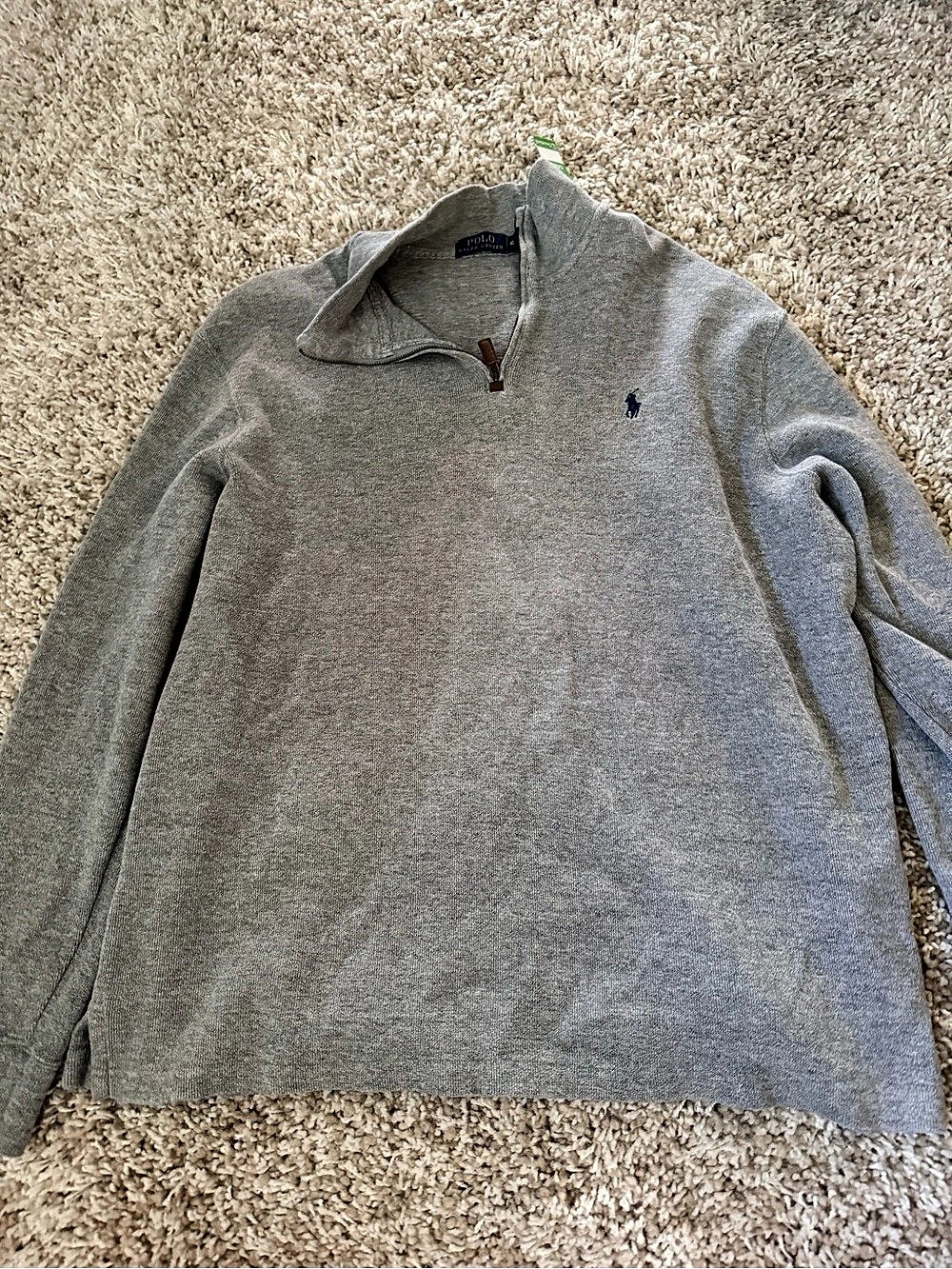 Polo Ralph Lauren Quarter-Zip Pullover Sweatshirt Gray XL